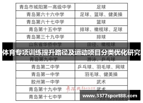 体育专项训练提升路径及运动项目分类优化研究